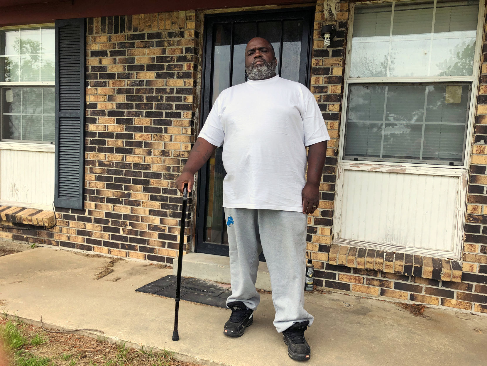 Gregory Tyrone Bryant is pictured outside his home in Earle